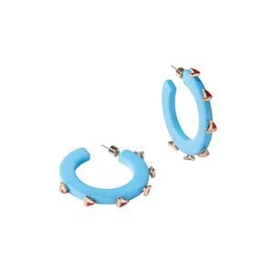 NEW SMITH & CO women's sailboat jewel hoop earrings in blue